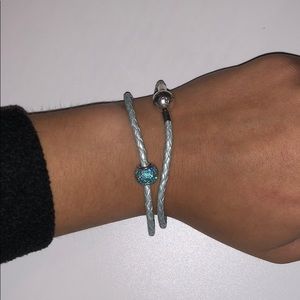 Blue pandora wrap around bracelet CHARM INCLUDED!